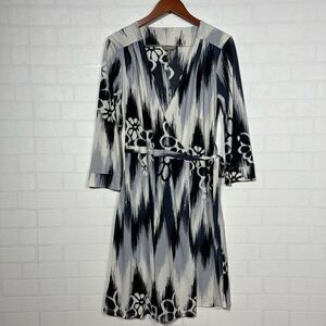 Old Navy Wrap Dress Womens Size M Black gray White Genuine Wrap